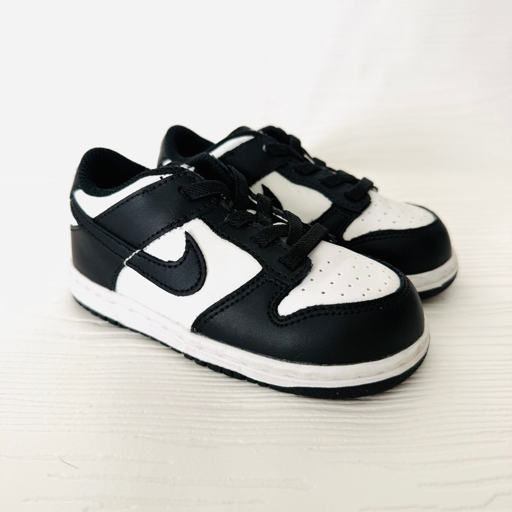 Nike Black and White Dunk Low Sneakers  kids 8C